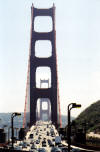 If you follow US 50 all the way west, you will eventually reach 
				San Francisco, CA. One of the most identifying landmarks in San Francisco is the Golden 
				Gate Bridge going north out of the city and crossing the mouth of Oakland Bay.