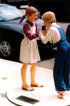 In Troy, OH, several sculptures line the streets.  I counted at least a dozen and the following two photos provide a sample of the quality of the artwork.  These two children are about four feet high and reflected a summer pastime - eating ice-cream.