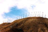 Alternative power sources markers are plentiful in California.  This field overlooks the Mojave Desert on state route CA 58.